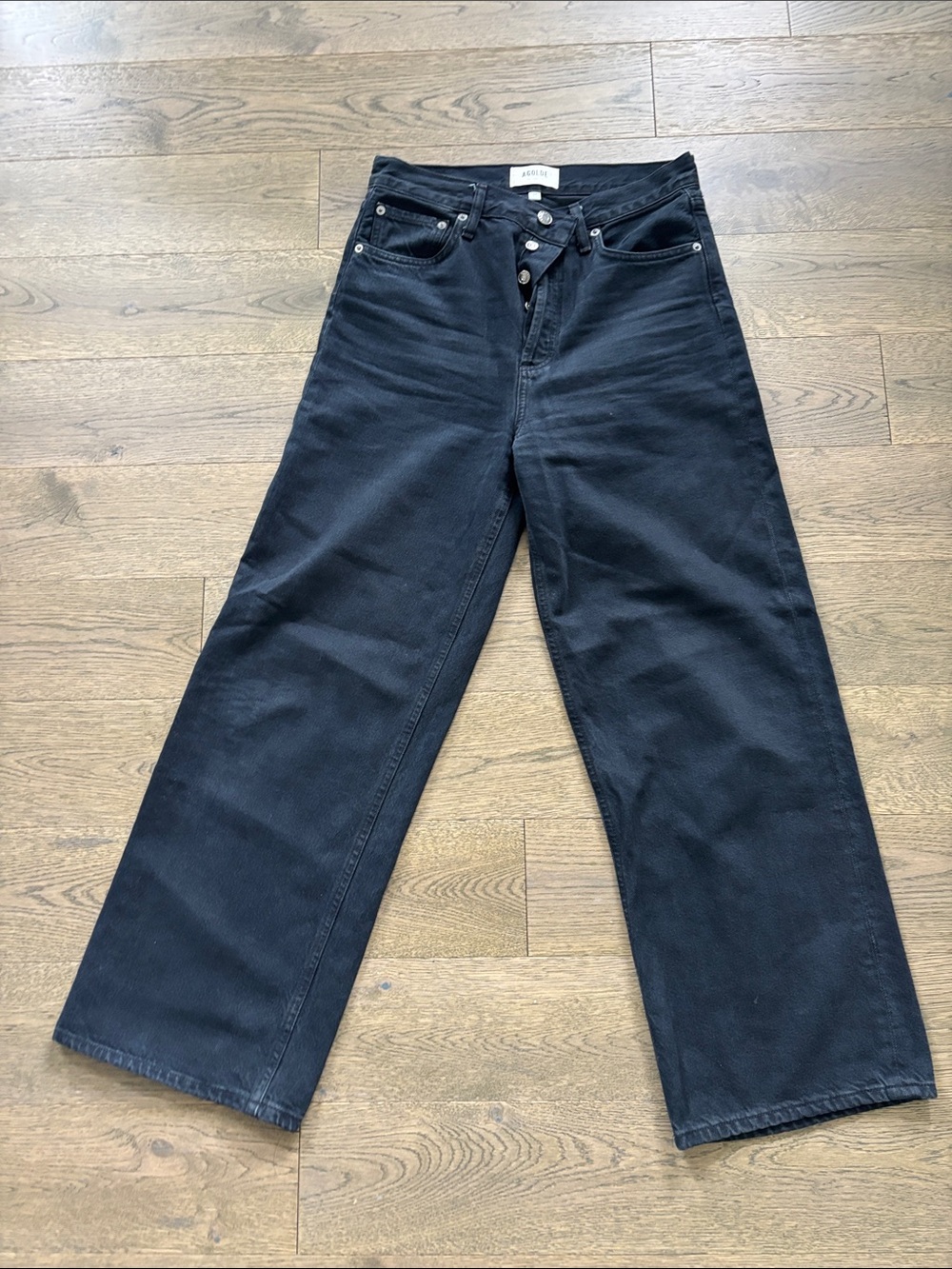 Agolde Black Wide-Leg High-Rise Jeans